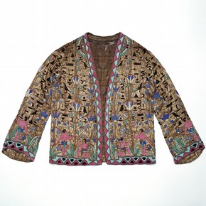 Hand-beaded lurex jacket with Egyptian motifs, Paris, France, 1922-25. Museum no. T.91-1999