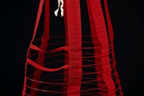 Cage crinoline, manufactured by W S and E H Thomson, 1865-68. Museum no. T.51-1980