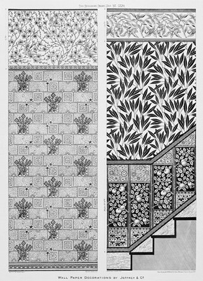 Illustration from 'The Building News', wallpaper decorations by Jeffrey & Co., 1879. Museum no. 29502D-60