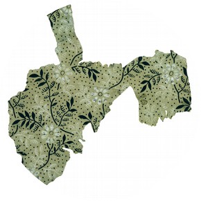 Fragment of floral wallpaper with pin ground, about 1840-50. Museum no. E.2245-1974