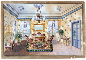 A bourgeois interior, mid-19th century. Museum no. E.876-1982