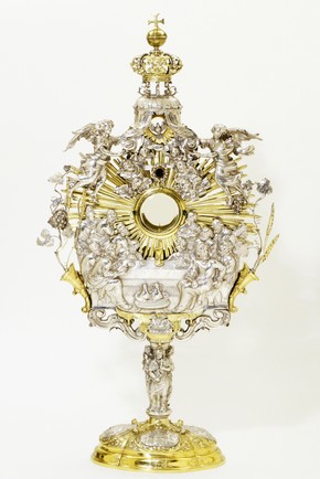 Silver-parcel-gilt monstrance set with gemstones, by Johannes Zeckel, Augsburg, Germany, 1705. Museum no. M.3-1952