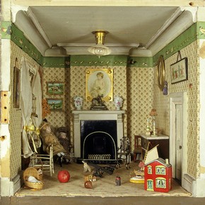 Amy Miles' dolls-house, showing a detail of the nursery, around 1890. Museum no. W.146-1921
