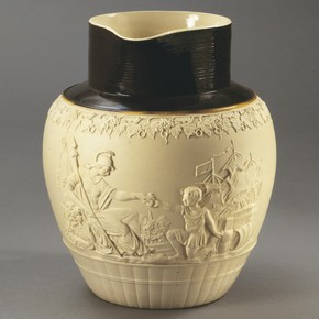 Stoneware jug by John Turner, Langdon, Staffordshire, UK, about 1800. Museum no. 2510-1901