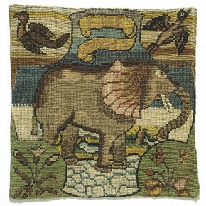 Linen canvas embroidered by Mary Queen of Scots, Elizabeth, Countess of Shrewsbury & members of her household, probably at Sheffield Manor Lodge, Yorkshire, England, UK, 1570-85.