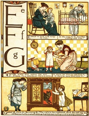 'Baby's Own ABC', by Walter Crane, published by Routledge, London, England, UK, 1870's. Pressmark 60.Y.166