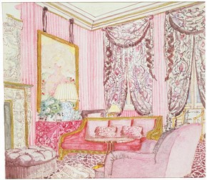 Design (detail) for a drawing room in a house in Holland Park, London, designed by John Stefanidis, 1985. Museum no. E.200-1986