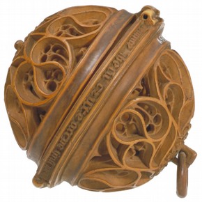 Boxwood rosary bead, probably by Adam Dirksz, about 1510-20, Brabant, southern Netherlands. Museum no. A.535-1910