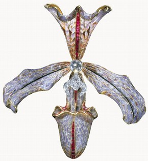 Hair ornament in the form of an orchid made by Philippe Wolfers, Belgium, 1905-7. Museum no. M.11-1962