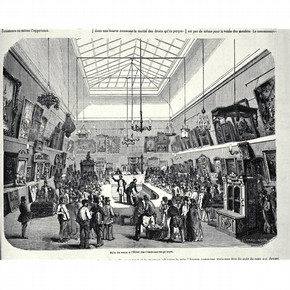 'The Saleroom of The Commissaires-priseurs, Paris', wood engraving, Paris, France, 1846–7. Museum no. NAL PP 10