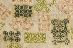 Spot Sampler, about 1600-1650. Museum no. T.230-1929. Given by Mrs Lewis F Day
