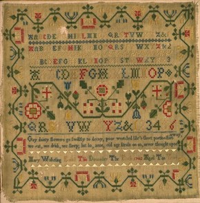 Sampler, England, 1742. Museum no. 394-1878