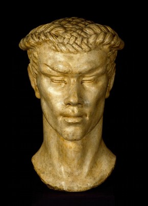 Bust of Vaslav Nijinsky (1890 - 1950) in 'L'Apres Midi 'un Faune, a ballet by Michel Fokine (1880 - 1952), design Una Troubridge (1887 - 1963), England, 1912. Museum no. S.86-1976