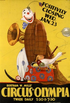 Bertram Mills Circus at Olympia poster, 23 January 1928
