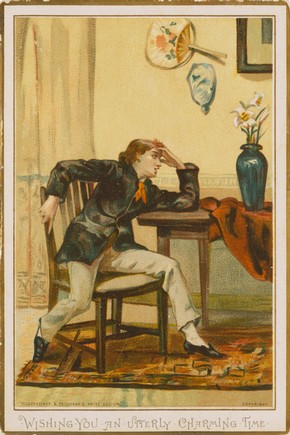 'Wishing You an Utterly Charming Time', greetings card by Albert Ludovici II, England, UK, 1881. Museum no. E.2413-1953