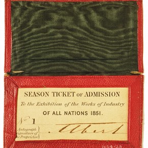HRH Prince Albert's season ticket to the Great Exhibition of 1851. Museum no. NAL393023.