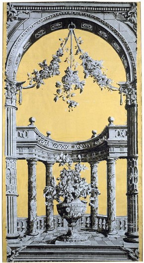Portion of a classical 'pillar and arch' wallpaper (detail) panel from the ... Portion of a classical 'pillar and arch' wallpaper (detail) panel from the ...