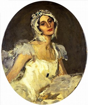 Anna Pavlova as The Dying Swan, Sir John Lavery, oil on canvas, England, 1911. Museum no. E.329-1990