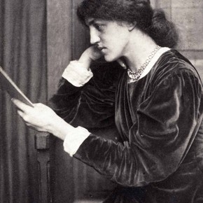 Photograph of William Morris' daughter May wearing an artistic dress, Frederick Hollyer, 1884. Museum no. 7816-1938