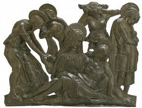 Bronze relief, Lamentation over the Dead Christ by Donatello, Florence, Italy, about 1450-60. Museum no. 8552-1863