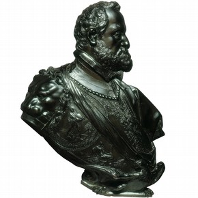 Bronze portrait bust of Emperor Rudolph II, by Adriaen de Vries, 1609, Prague, Bohemia (Czech Republic). Museum no. 6920-1860