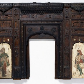 Figure 1. View of the main façade of the model of Ranjit Singh's tomb. Museum No. 944 (IS). 126cm x41 cm.
