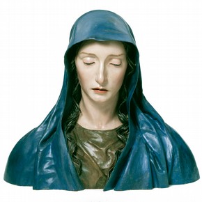 'The Virgin of Sorrows', painted pine inset with ivory and glass, by José de Mora, Granada, Spain, about 1670–80, Museum no. 1284-1871