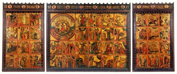 Figure 1. Altarpiece before treatment (5940-1859) (Photography by V&A Photographic Studio)
