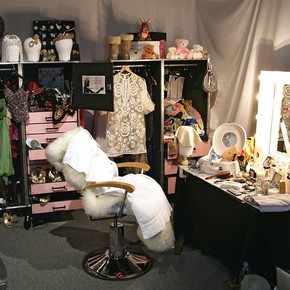 Photograph of the dressing-room display in Kylie - The Exhibition, February 2007.