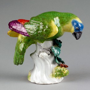 Parrot by Johann Joachim Kändler, Meissen Porcelain Factory, about 1740. Museum no. C.8-1984