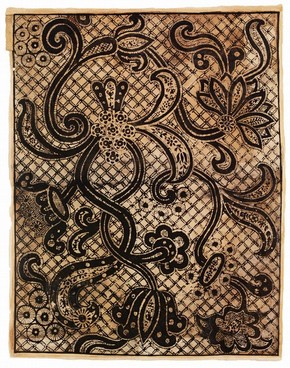 Sheet of wallpaper, late 17th century. Museum no. E.1003-1976