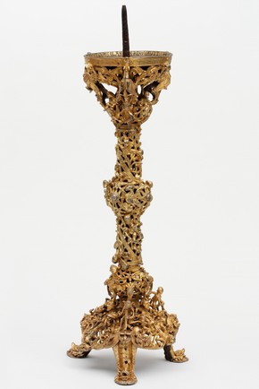 Gilded copper alloy candlestick, known as the 'Gloucester Candlestick', England, UK, early 12th century. Museum no. 7649-1861