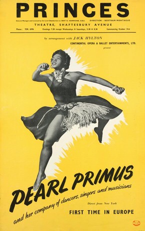 Pearl Primus Company, poster, Shaftesbury Avenue Theatre, London, 1951. Museum no. S.4119-1994