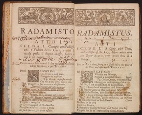 George Frideric Hadel & Nicola Francesco Haym, libretto for Handel's Radamisto, printed by Thomas Wood, London, 1720. Museum no. S.501-1985
