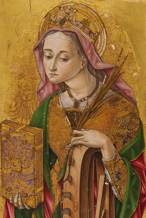 Figure 5. Vittore Crivelli 'St Catherine', after conservation (Photography by V&A Photographic Studio).