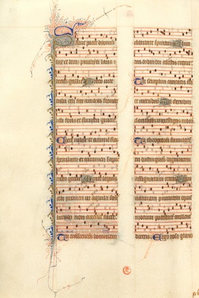 Missal from the abbey of St Denis, Paris, France, 1350. Folios 393v and 394r. Museum no. MSL/1891/1346