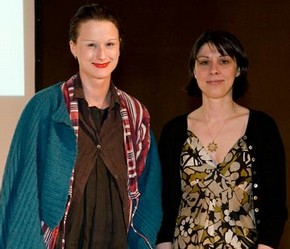 Lara French receiving the Word and Image award from curator Barbara Lasic