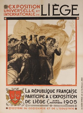 Poster for the Exposition Universelle Liège 1905, colour lithograph by Henri Bellery-Desfontaines, France, 1905. Museum no. E.283-2006
