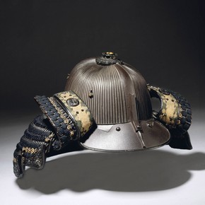 120-plate Japanese Helmet, 'Yoshihide, resident of Suifu in Joshu province', 1700-1800. Museum no. FE.11-2009