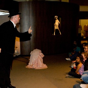 Little Lights Theatre Company performing 'Squeeze me in!' in the V&A Fashion Galleries, 2009