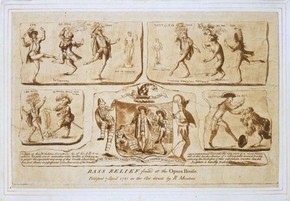 Caricature of Gaetan Vestris (1722-1808) and Auguste Vestris (1760-1842), Paul Sandby, 1781, Beard Collection. Museum no. HBf.64-13