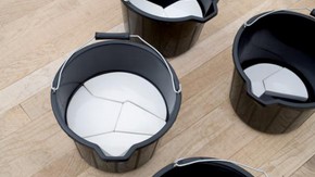'Ice Buckets', Richard Slee, 2007, photograph by Dewi Tannatt Lloyd, courtesy the artist and Ruthin Craft Centre, Wales