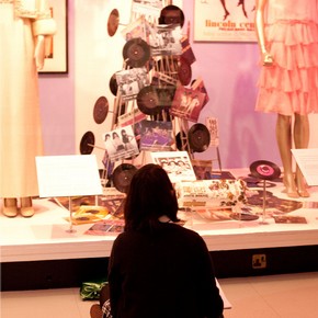 A student working in The Supremes exhibition, 2008.
