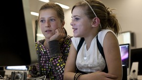 Uploading photos in the Sackler Centre Digital Studio