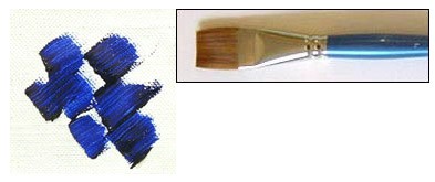 Sample of paint applied with a square brush