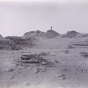 Fragments of north wall seen from the south-east, Khotan, Sir Marc Aurel Stein, 1914. Photo 392/28(391), © The British Library Board