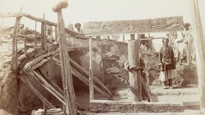 Room excavated in ancient residence, Niya, Sir Marc Aurel Stein, 1906. Photo 392/27(89), © The British Library Board