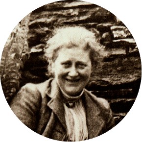 Detail from photograph of Beatrix Potter with her dog Kep at Hill Top © Frederick Warne & Co.