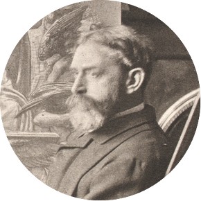 Photo lithograph of Edward John Poynter in his studio, by J.P.Mayall, London, England, UK, 1884. NAL pressmark 70.D.47 