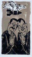 Daniel Pudles, illustration to 'The Moral Myth' (author George Monbiot), The Guardian, 25 November 2003, page 23